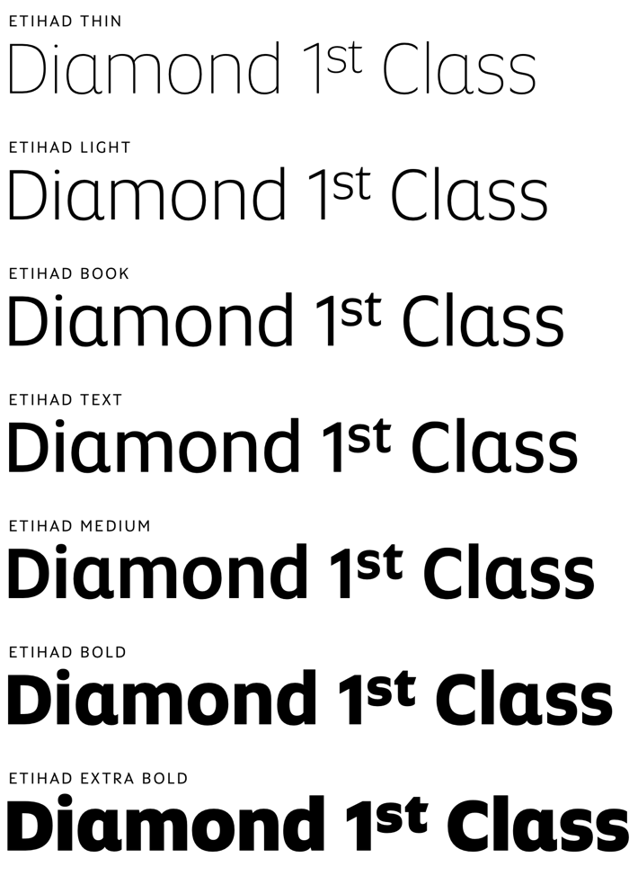 Etihad Altis font weights
